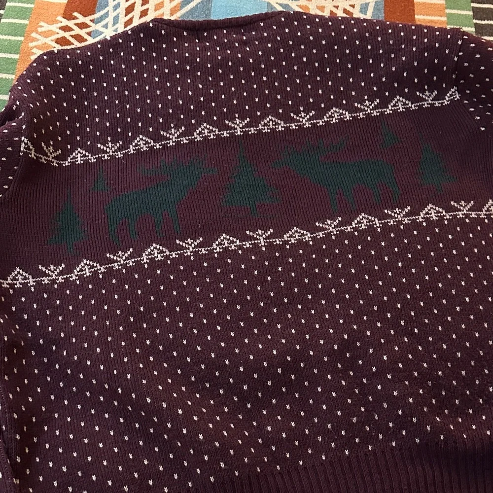 🫎 RRL Double RL Burgundy Fair Isle Sweater - Picture 4 of 8